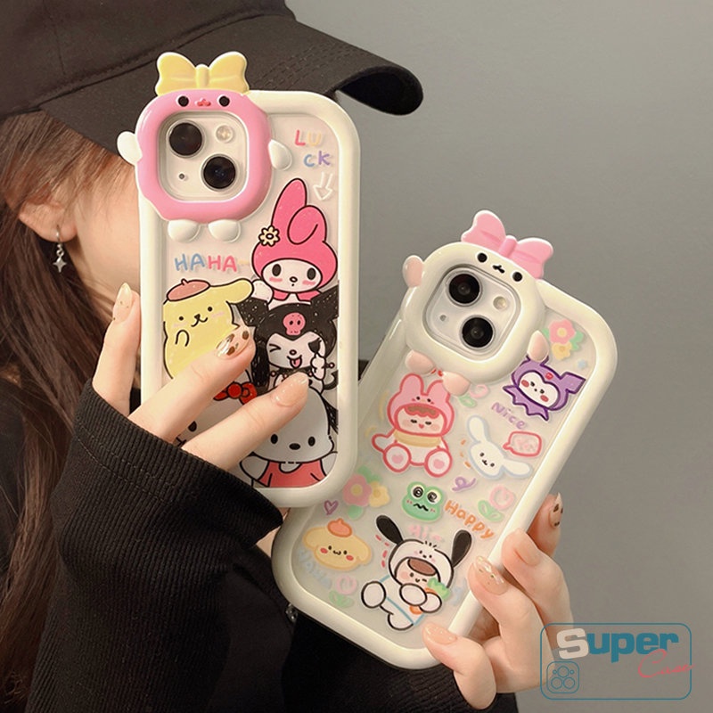 Casing Soft Case TPU Motif Kartun Monster 3D Untuk IPhone 11 13 12 14 Pro MAX 6 6S 7 8 Plus XR X XS MAX
