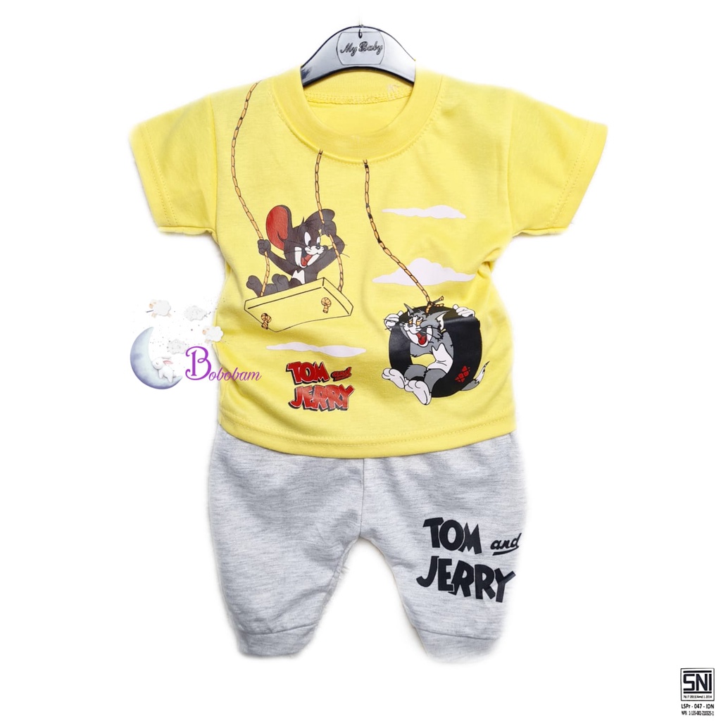 BOBOBAM BAJU BAYI LAKI LAKI SETELAN ANAK COWO LUCU STELAN COWOK 6 12 BULAN KEREN TRENDY KEKINIAN T0M AND J3RRY KARAKTER