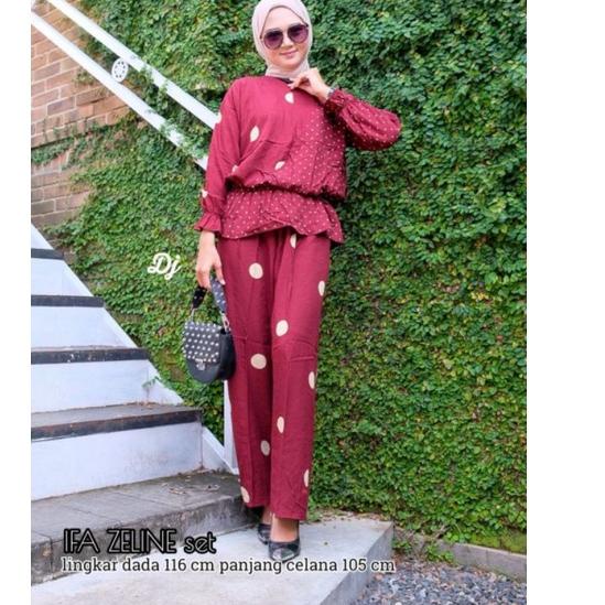 ONE SET/SETELAN IFA ZELINE MURAH/HALUS ADEM LENGAN 3/4 (BUSUI FRIENDLY)/BATIK KHAS [TUN.18Oc22ᴼ]