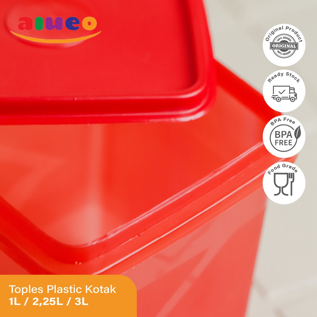 Toples Plastik Serbaguna Kotak Set 3 Pcs - Toples Plastik Kotak - Toples Bumbu Serbaguna - Toples Kerupuk