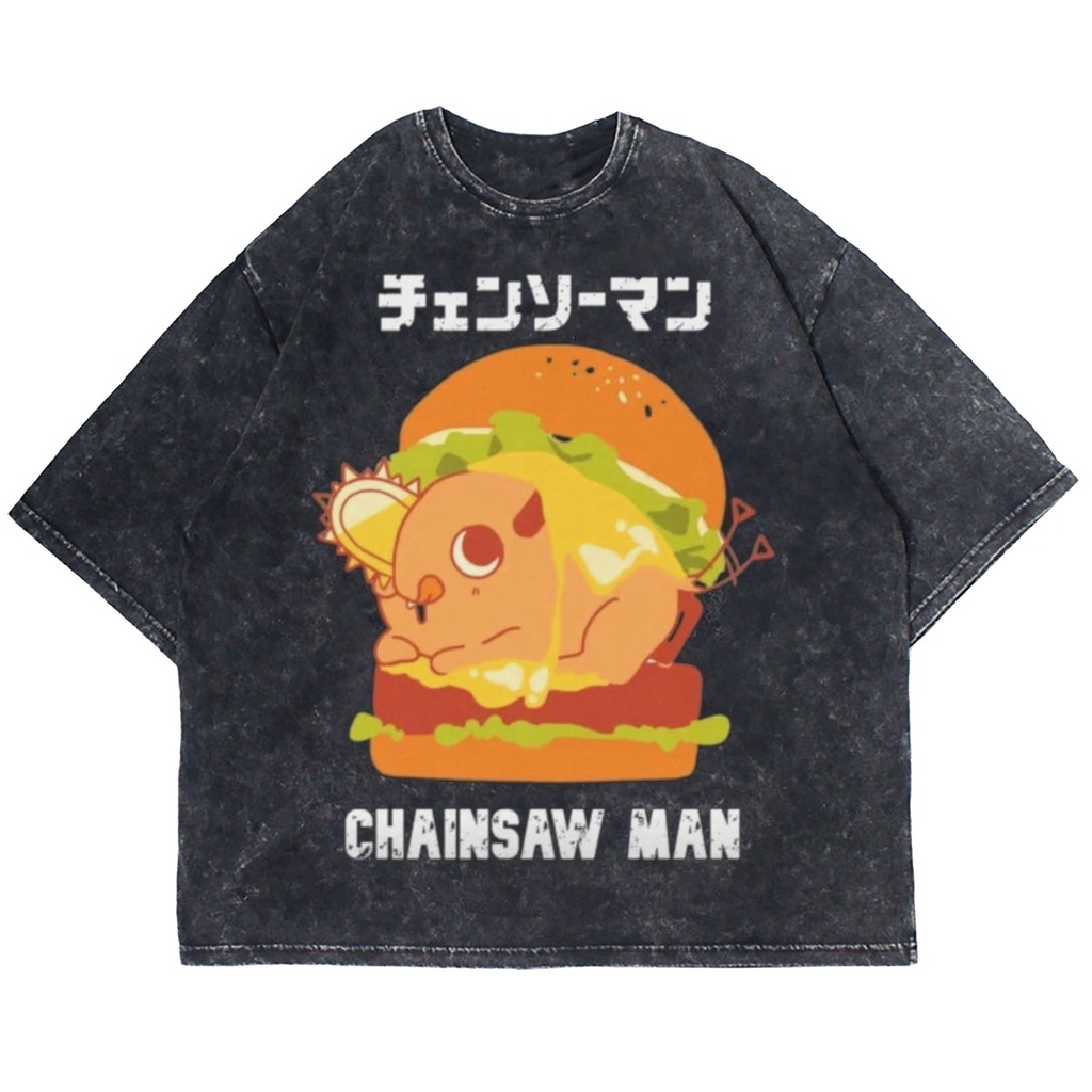 Patternmerch "Chainsaw man Pochita" Oversize T-shirt | washed tee | kaos vintage