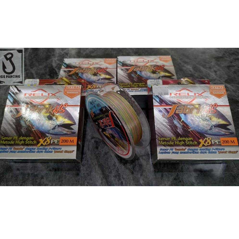 Senar PE Relix Nusantara Jabrik HS 200M Pe 0,4 Pe 0,5 Pe 0,6 Pe 0,8 –KPO.18Oc22ᴼ