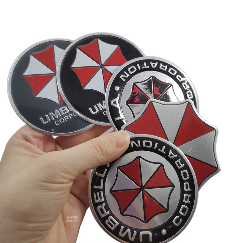 1pc Stiker Emblem Logo Umbrella CORPORATION Bahan Aluminum Untuk Dekorasi Mobil