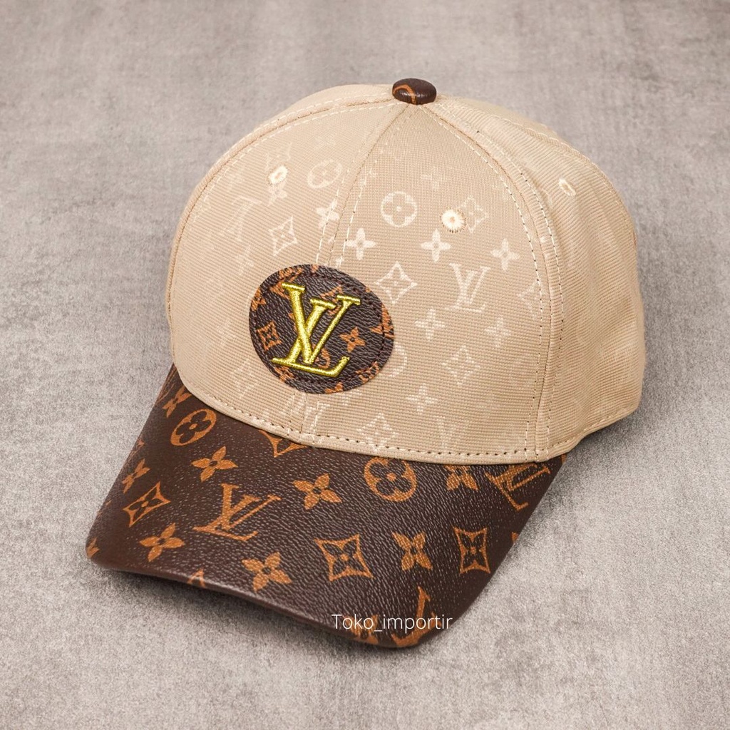 Topi LV Monogram Baseball Pria Import Mirror Original