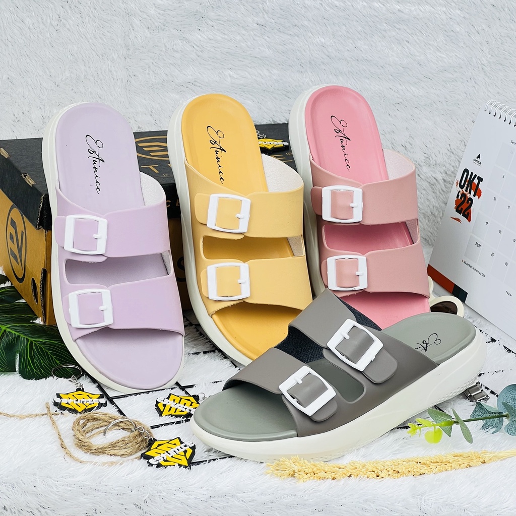 Xavia Sendal Slop Wanita Wedges Nyaman Anti Slip
