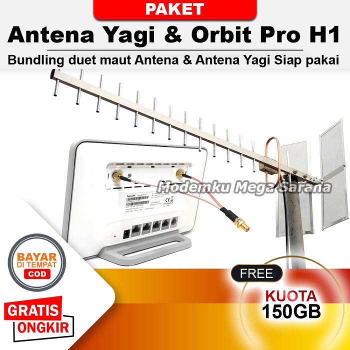 Paket Antena Yagi Extreme 3 + Router Modem Orbit Pro H1