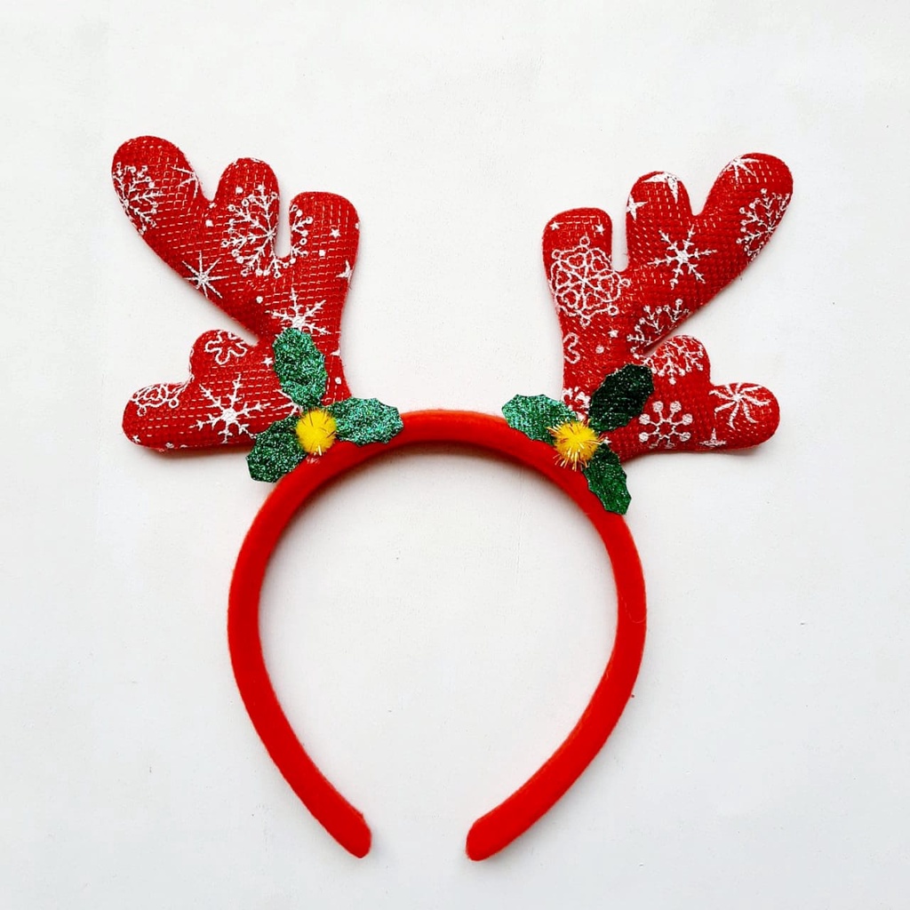 BANDO NATAL TANDUK RUSA KOSTUM SANTA COSPLAY SANTA MERAH TOPI NATAL MURAH GROSIR AKSESORIES NATAL