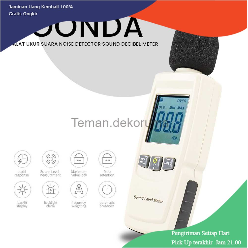 TD - PKK SOONDA Alat Ukur Suara Noise Detector Sound Decibel Meter - SKD-1352