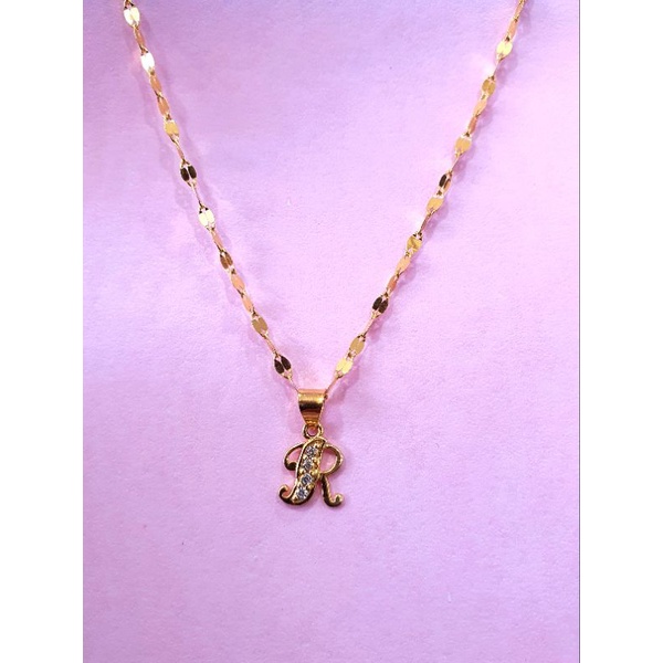 Kalung Gandulan Huruf R Mata Variasi