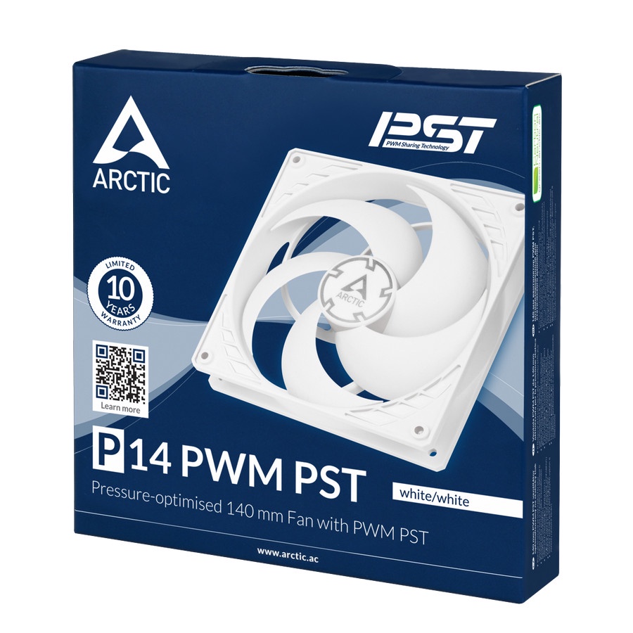 Fan ARCTIC P14 PWM PST - White/White - Single Pack - 140mm 14cm