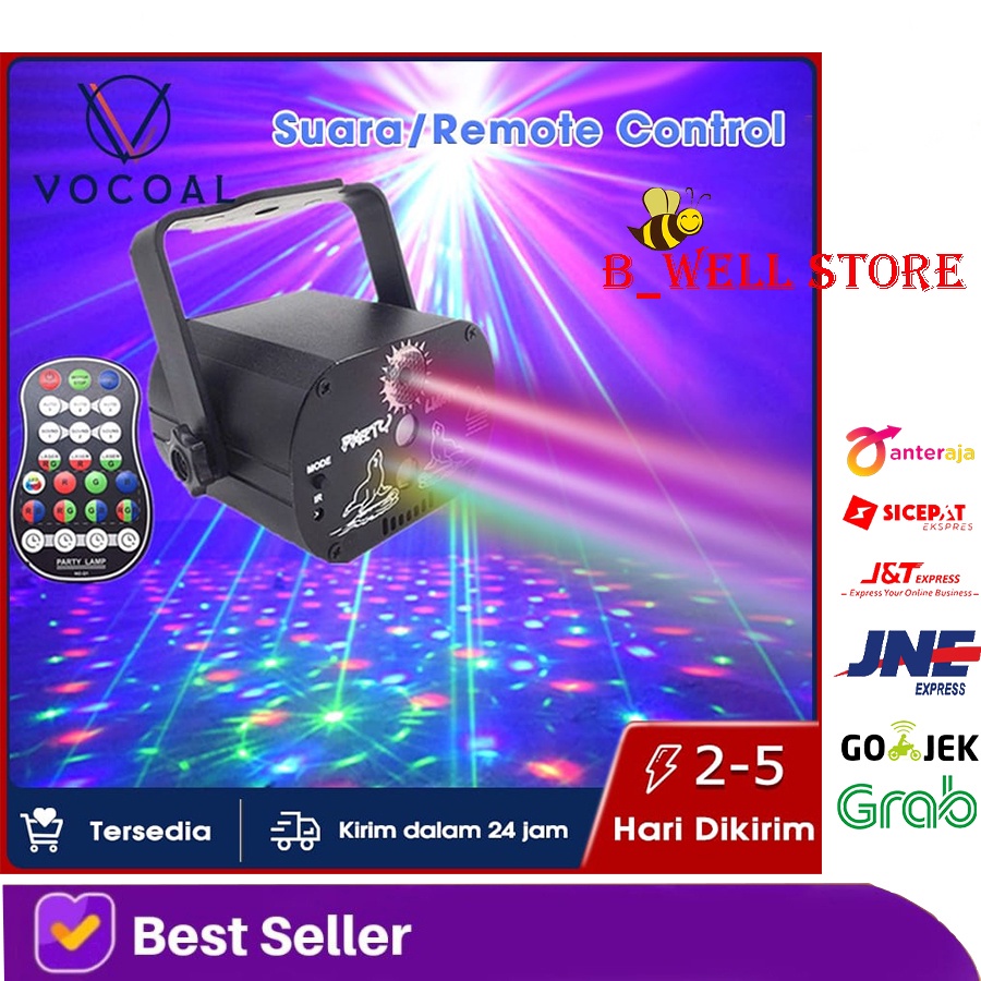 Lampu Disco Laser + Remote Control /Lighting Lampu Panggung Lampu Disco Laser