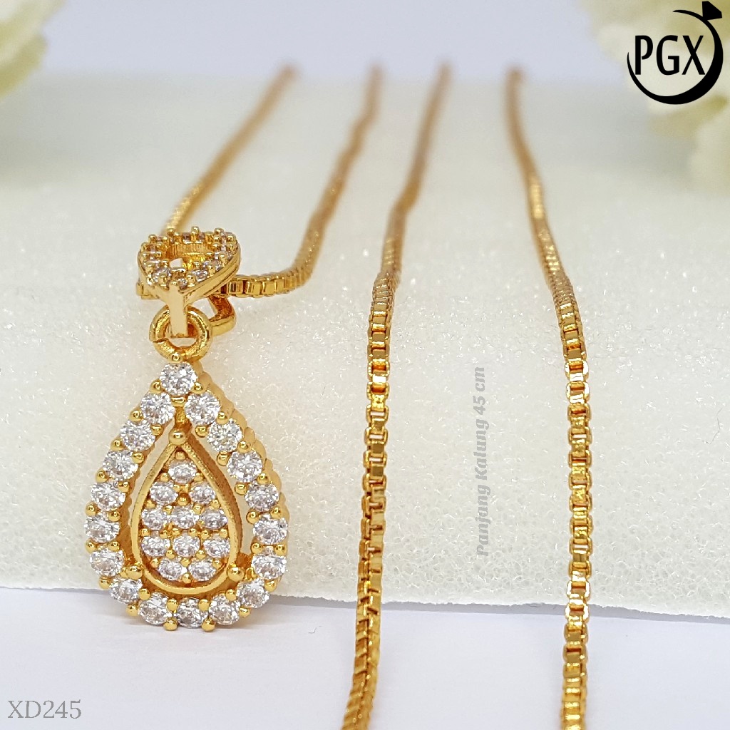 PGX Kalung Wanita Xuping Aksesoris Fashion Perhiasan Lapis Emas XD245