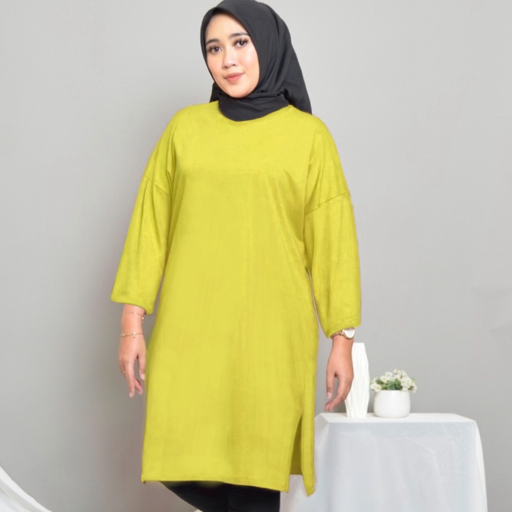 KAOS OVERSIZE BASIC POLOS ATASAN TUNIK JUMBO PAKAIAN WANITA OUTFIT HIJAB FRIENDLY