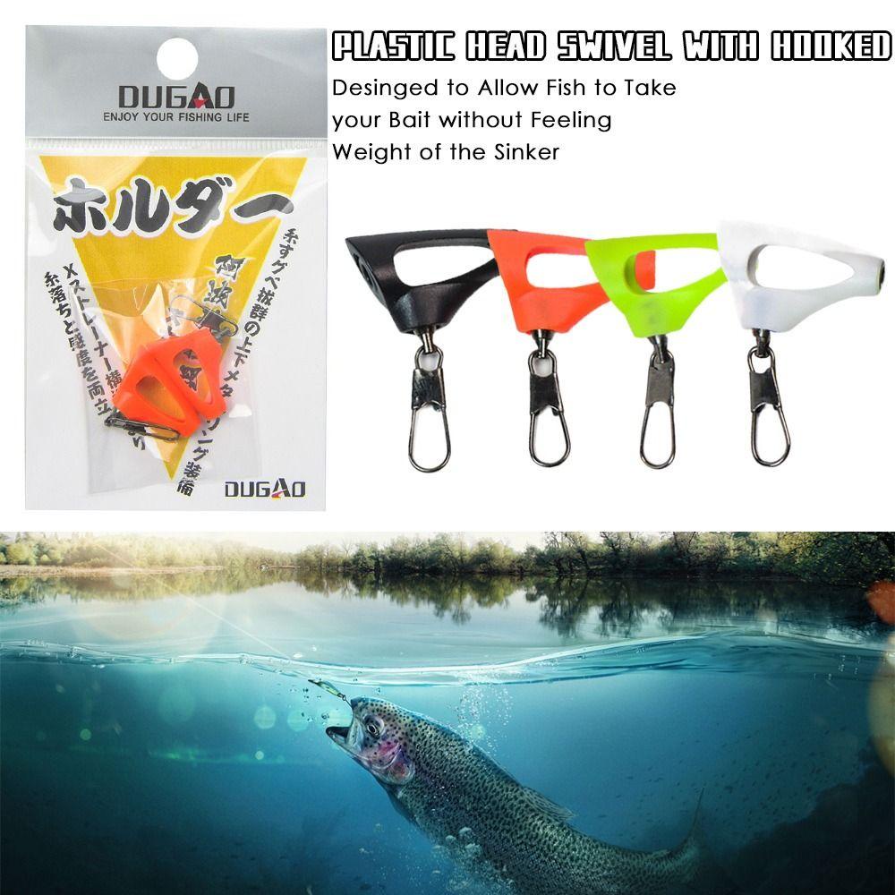 Top 4pcs Fishing Sinker Slip Clip Hook Atas Stabil 4warna Snap Bening