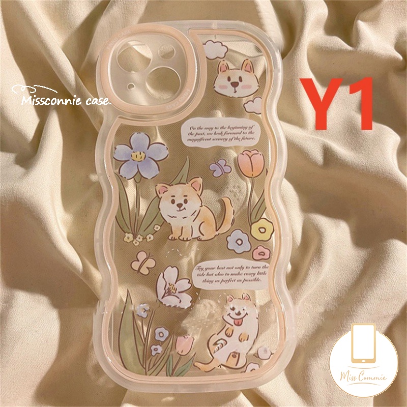 Redmi 12C 9T 10A 9C NFC 9A 10 9 10C A1+Transparan Lembut Tpu Wavy Edge Case Redmi Note9 Note8 11s 10 10s 11 Pro+10 Pro Max Plus Kartun Lucu Puppy Cat Bunga Lover Phone Case