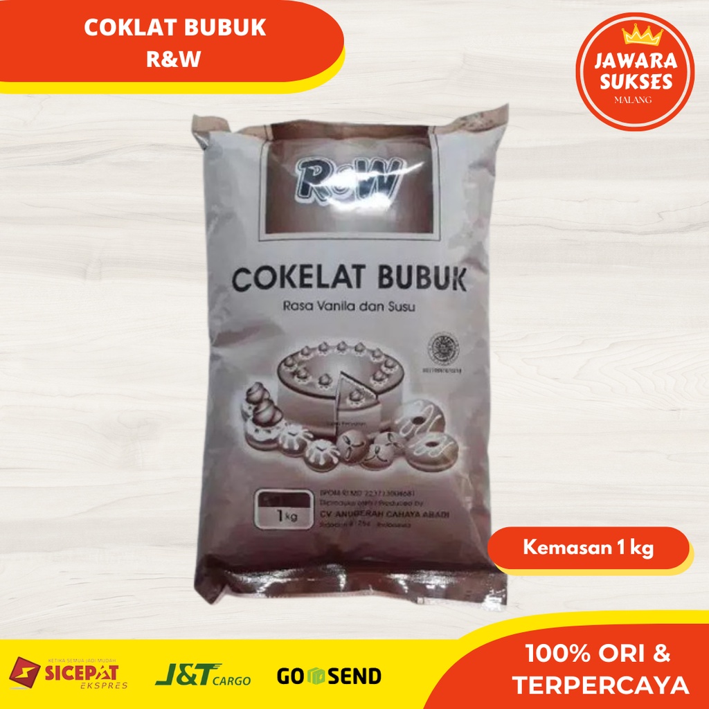 

Coklat Bubuk RW | Cokelat Bubuk R&W 1 KG Original | Cocoa Powder Rasa Vanilla Susu