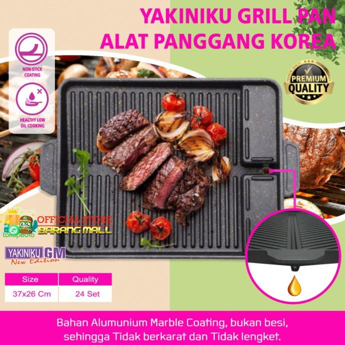 TERBARU ALAT PANGGANG SEHAT SUGO GRILL PAN Bbq square GRIL TEFLON ANTI LENGKET /PERALATAN MASAK SET/
