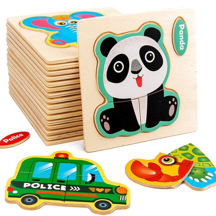 Mainan puzzle kayu anak hewan kartun/Mainan Edukasi anak bayi / wooden puzzle toys