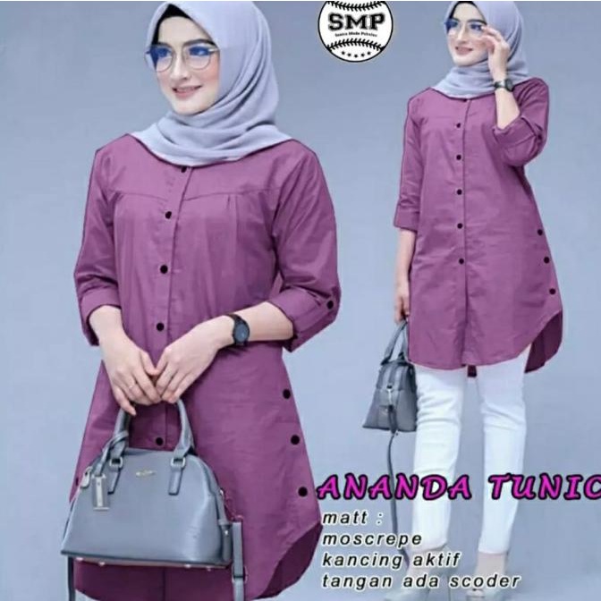 SMP ANANDA TUNIC, Baju pakaian atasan tunic jumbo fashion hijab wanita