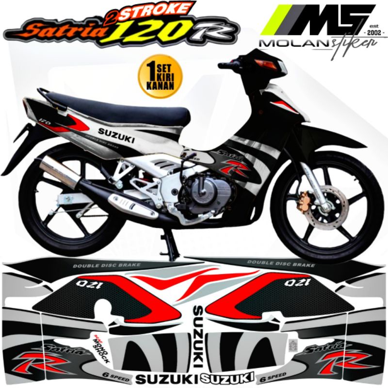 Decal Sticker Striping Variasi Motif Ori Satria R 120 Lumba 2001-2002 /Satria R 2Tak Kotak /Suzuki S
