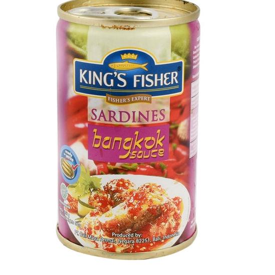 

10.10 STOK READY Paket couple 2 pc King's Fisher Sarden mini rasa saus bangkok Makanan Kaleng 155g kings fisher gas !!