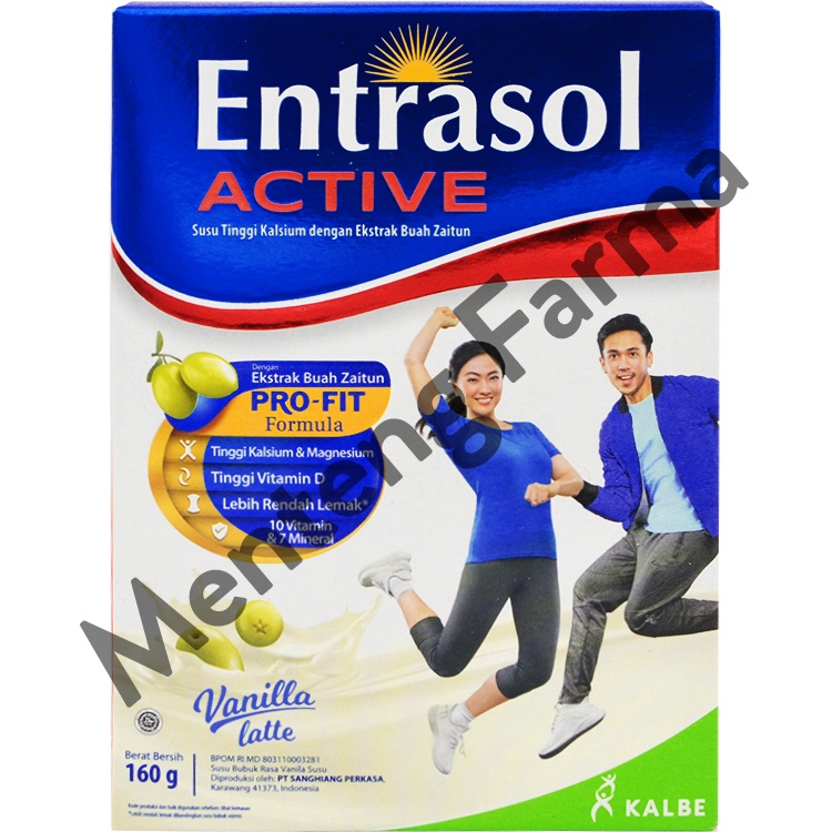 Entrasol Active Vanilla Latte 160 Gram - Susu Tinggi Kalsium Dewasa