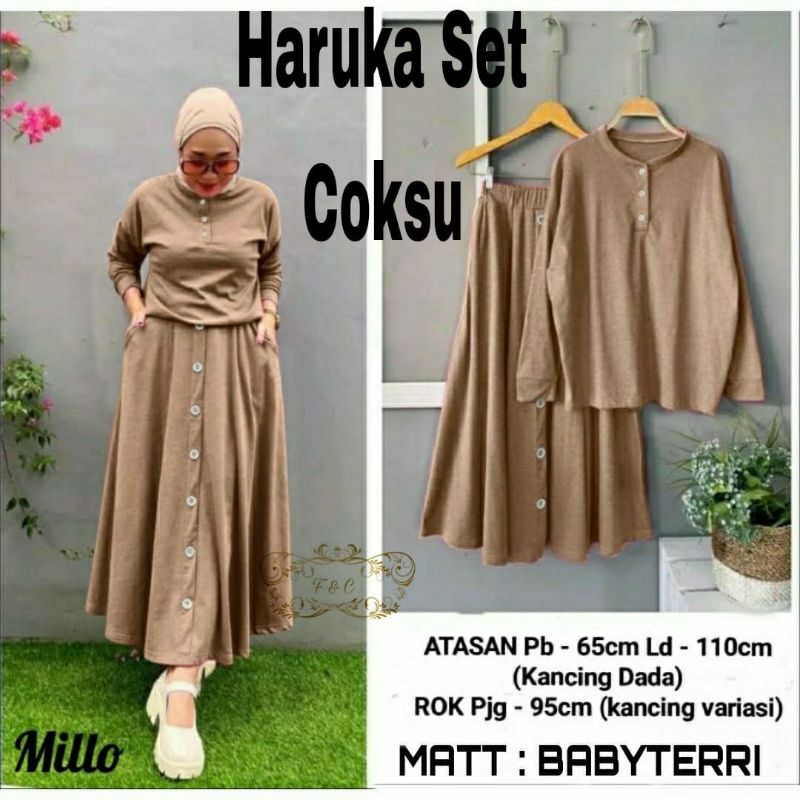 SETELAN WANITA / SETELAN KNIT / SET ROK / SET JUMBO / HARUKA SET