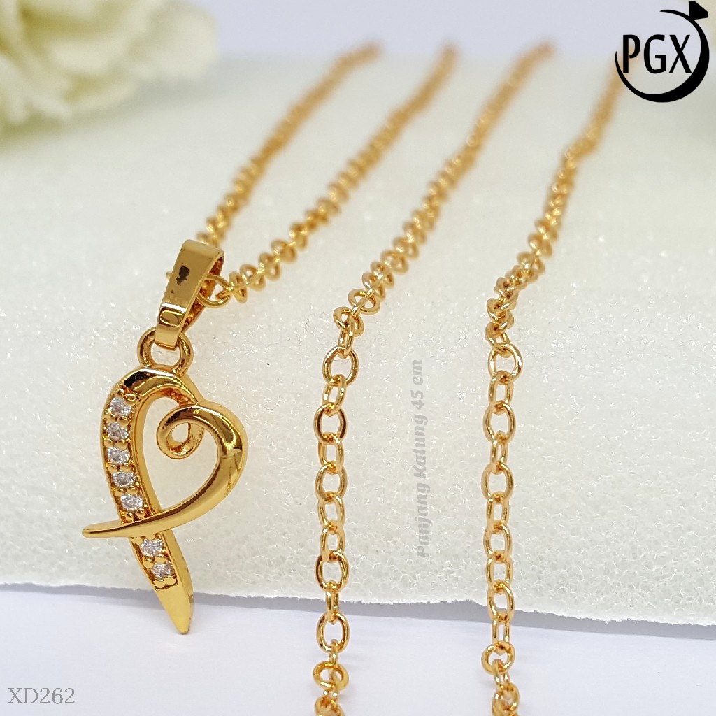 PGX Kalung Wanita Xuping Aksesoris Fashion Perhiasan Lapis Emas XD262