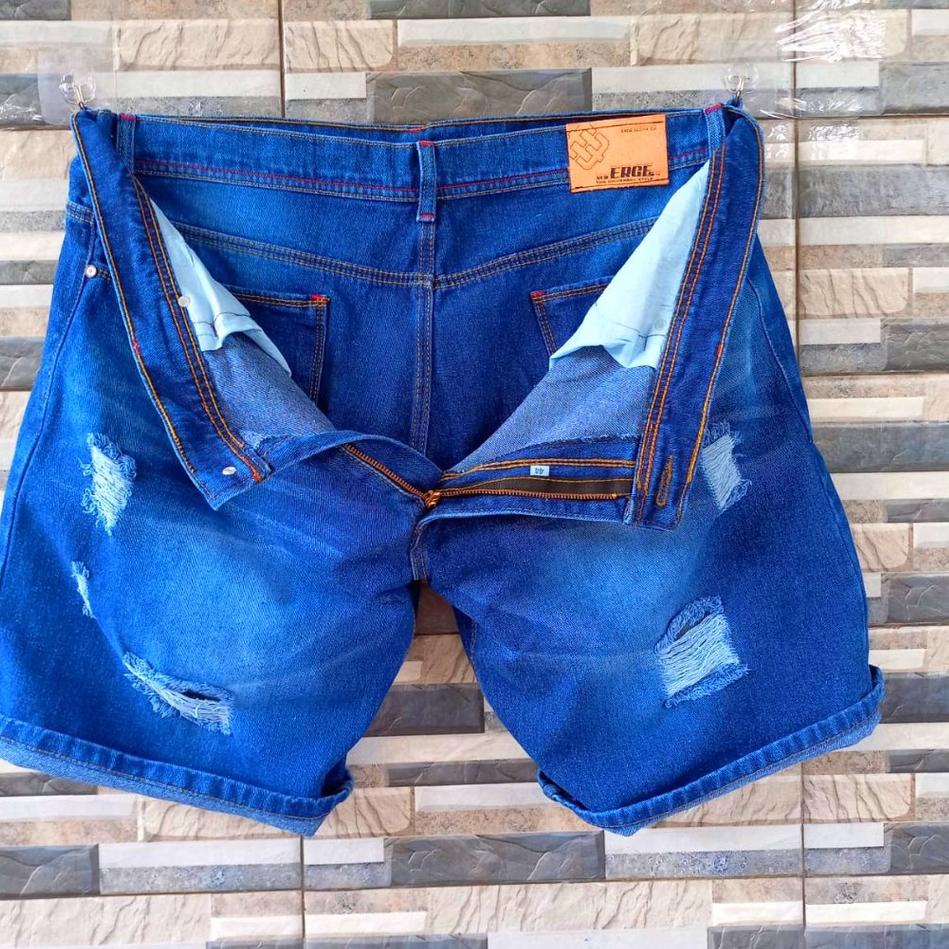 Paling Dicari Celana jeans pendek pria ripped sobek jumbo big size 32 - 44