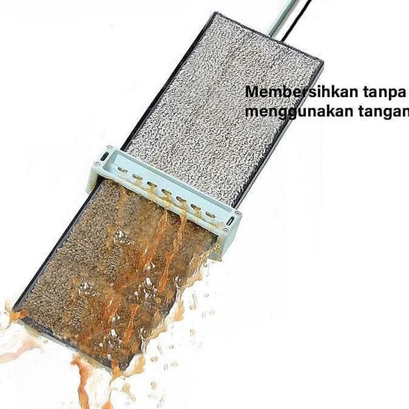 {DS} Alat Pel Lantai Tarik Flat Mop Peras Tanpa Tangan  Alat Ngepel Pembersih