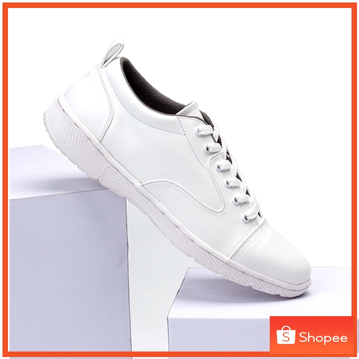 FRATTELO WHITE - Sepatu Sneakers Pria Casual Sneaker Cowok ORIGINAL
