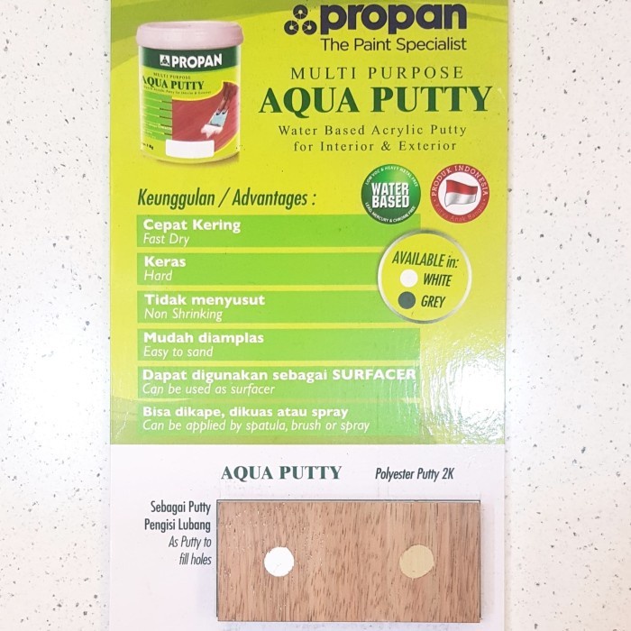 PROPAN AQUA PUTTY Multi Purpose Waterbased 1 KG Dempul Duco Furniture