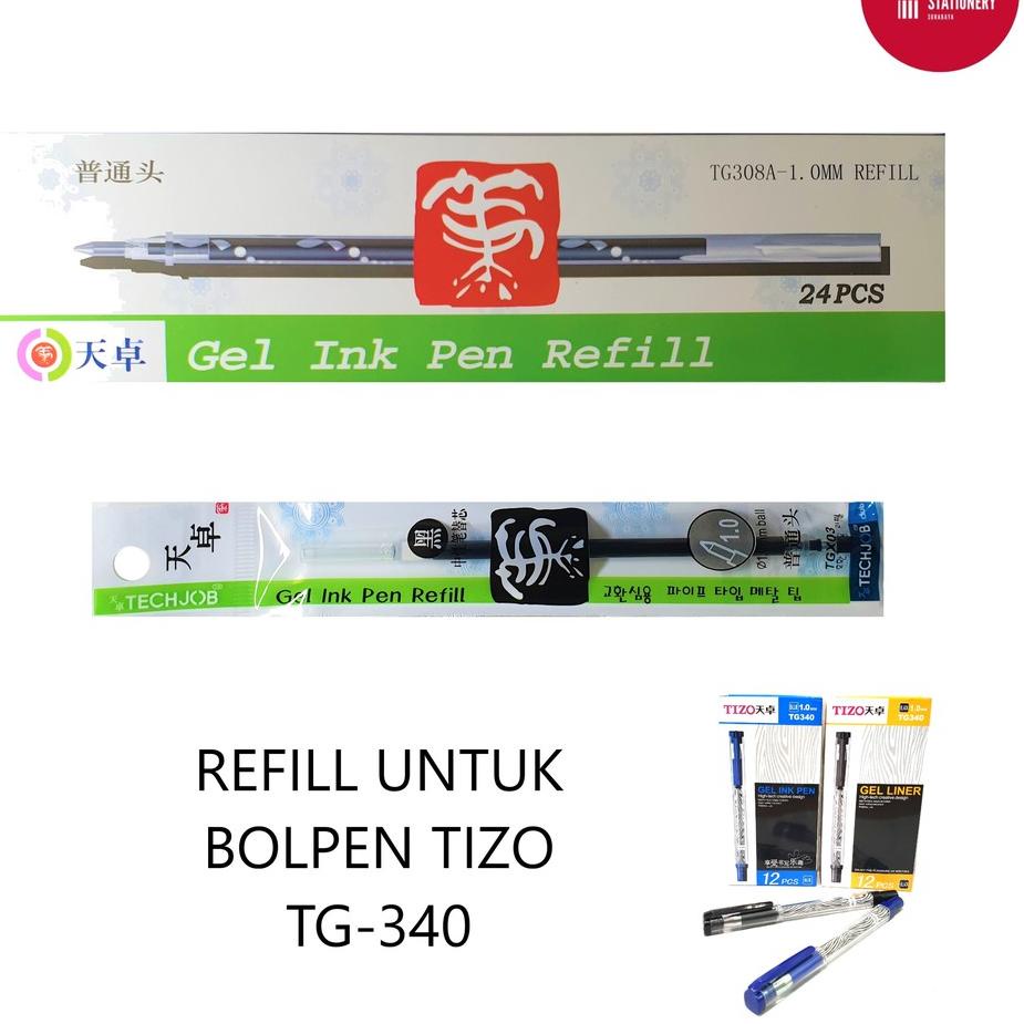 

☠ (ISI 24)Refill/Isi/Tinta pulpen/bolpen/ballpen Tizo TechJob TG308A 1.0 untuk pulpen TG340/TG-340 い