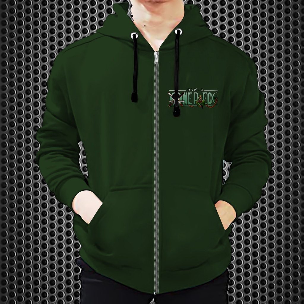 Jaket Resleting Luffy Zoro / Jaket Dewasa / Jaket Distro / Jaket Diskon Bahan Fleece