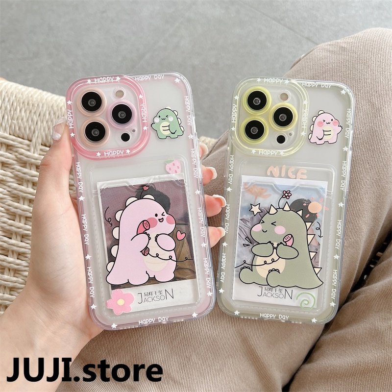 Casing Soft Case TPU Motif Kartun Dinosaurus Untuk IPhone 14 13 11 Pro Max 8 7 Plus X XS XR