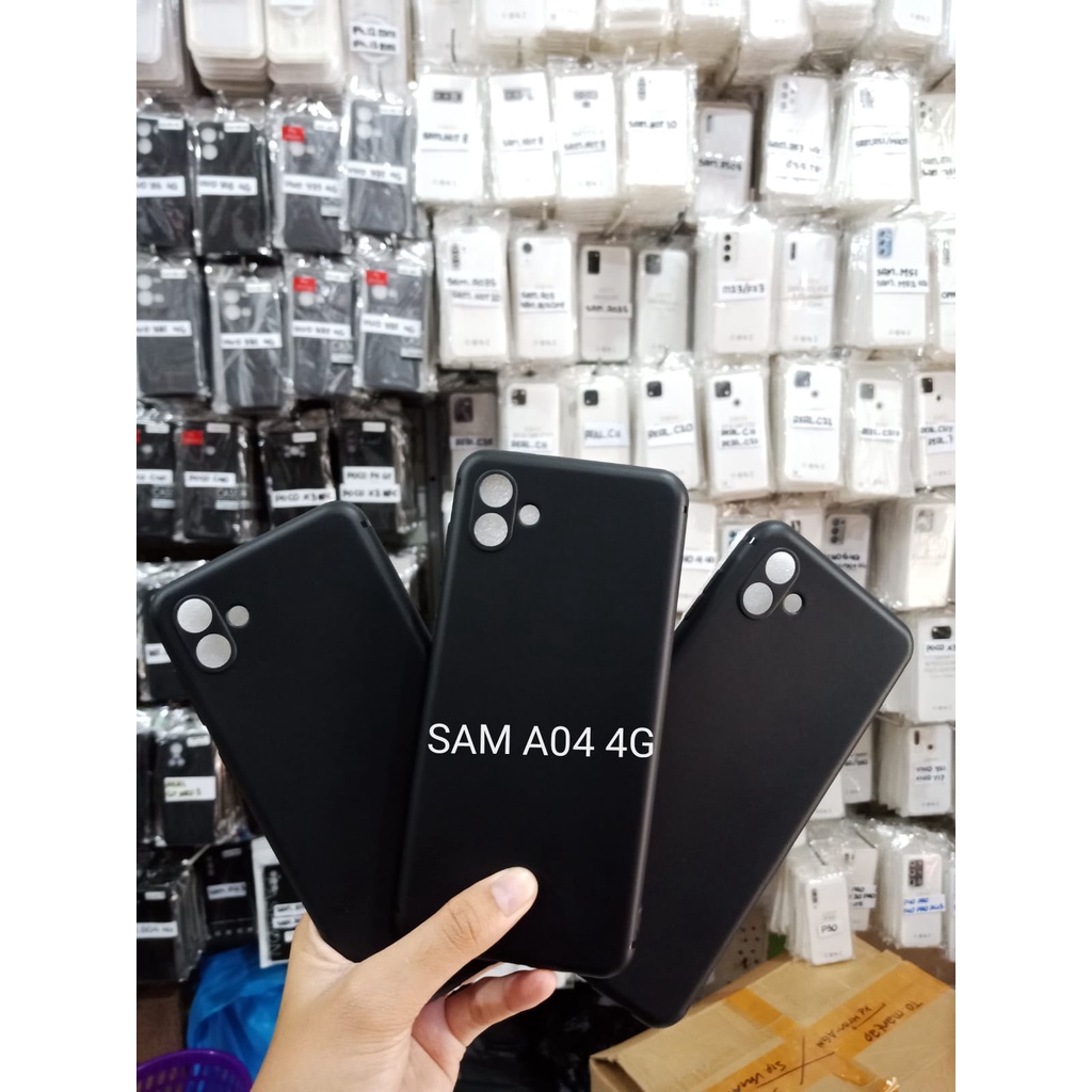 SoftCase Macaron Black Samsung A33 A53 A73 5G A04 A04S TPU Full Black Protection Camera Non Slip