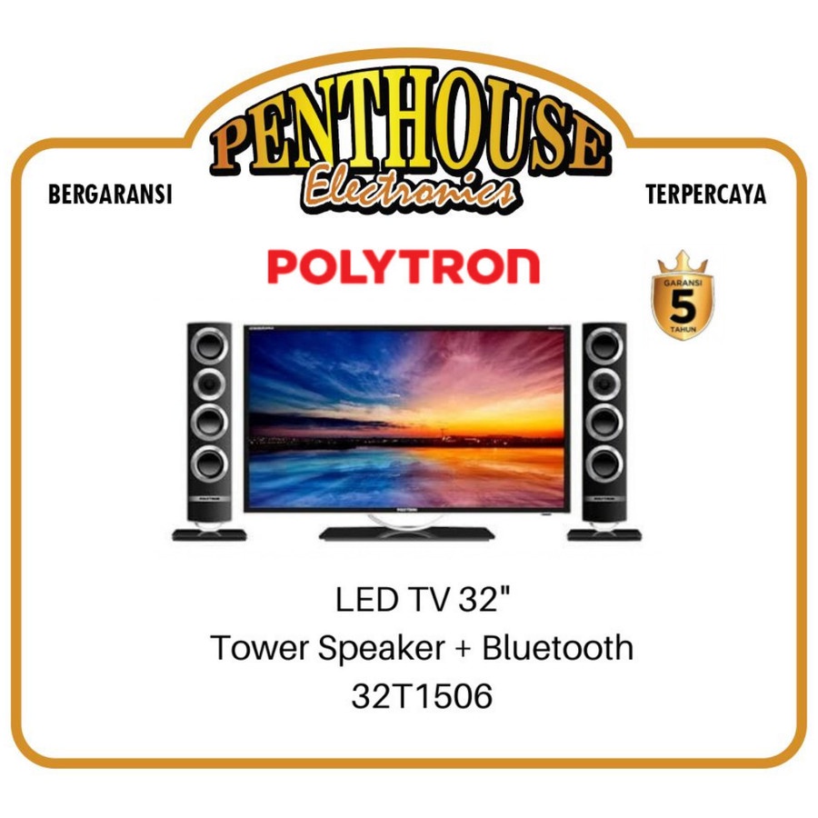 Polytron LED TV 32 Inch 32T1506 Tower Speaker + Bluetooth