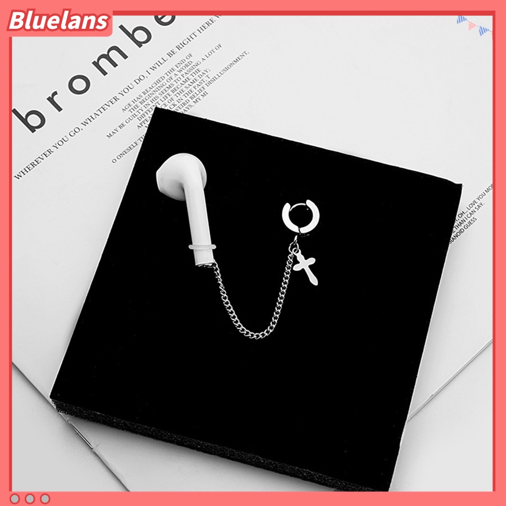 1 Pc Anting Tali Earphone Universal Bahan Stainless Steel Anti Hilang Non slip