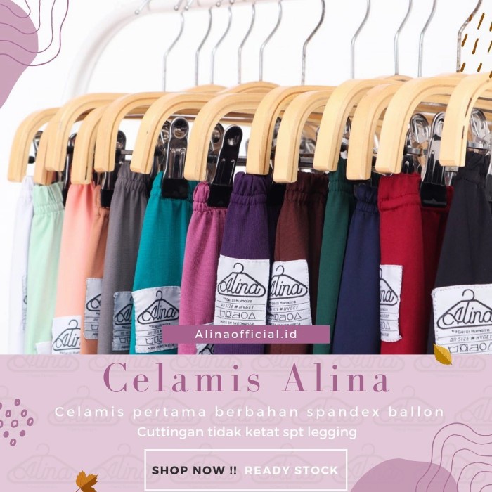 Legging Wudhu Celamis Alina Celana Dalaman Inner Gamis Wanita Premium Longgar Adem