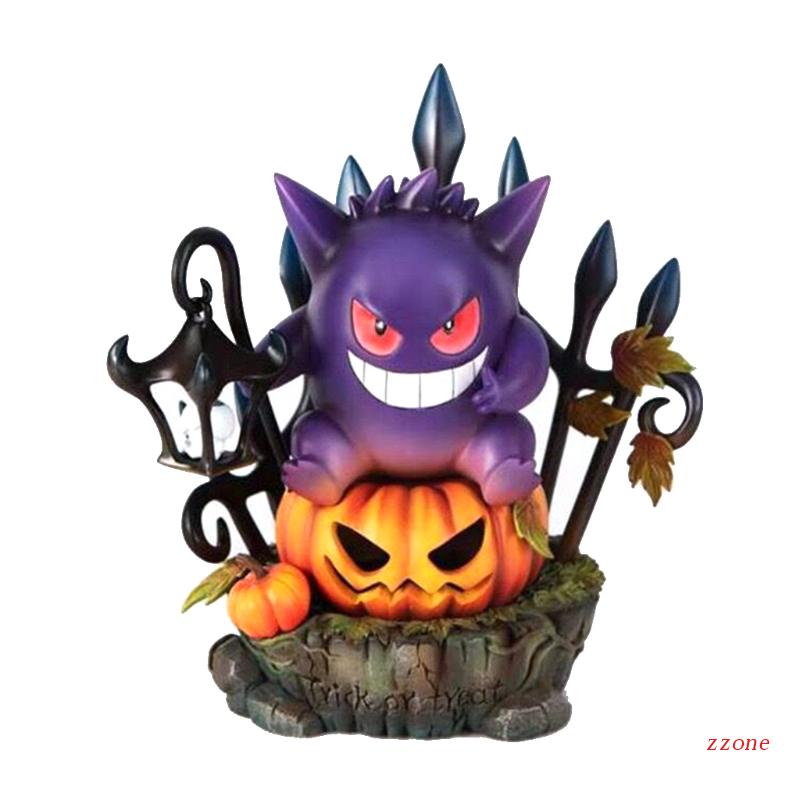 Ornamen Patung Raja Labu Gengar Halloween Bahan Resin Dengan Lampu Untuk Taman Rumah