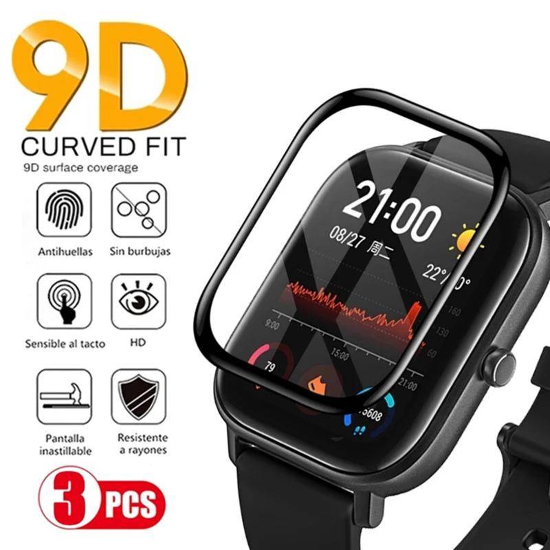 Pelindung Layar Tempered Glass 9D Untuk Huami Amazfit Bip 3 Pro U S GTS GTS2 GTS2e GTS4 mini Full HD Amazfit GTR3 T-REX Pro