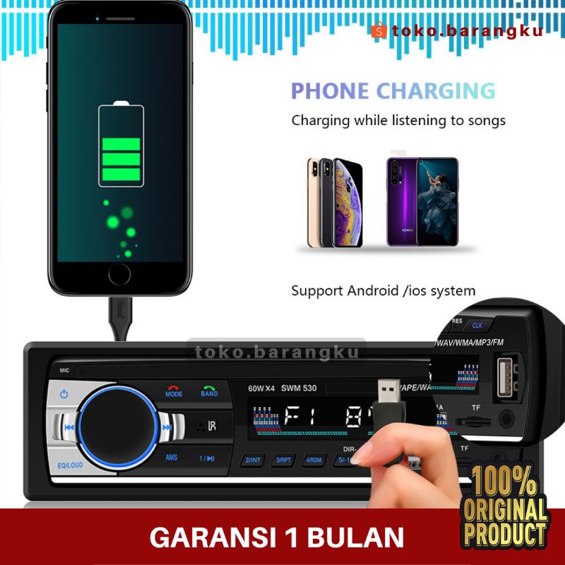 Single Din Head Unit Tape Mobil Multifungsi Bluetooth [ORIGINAL 100%] Audio JSD 530 (BISA CAS HP)