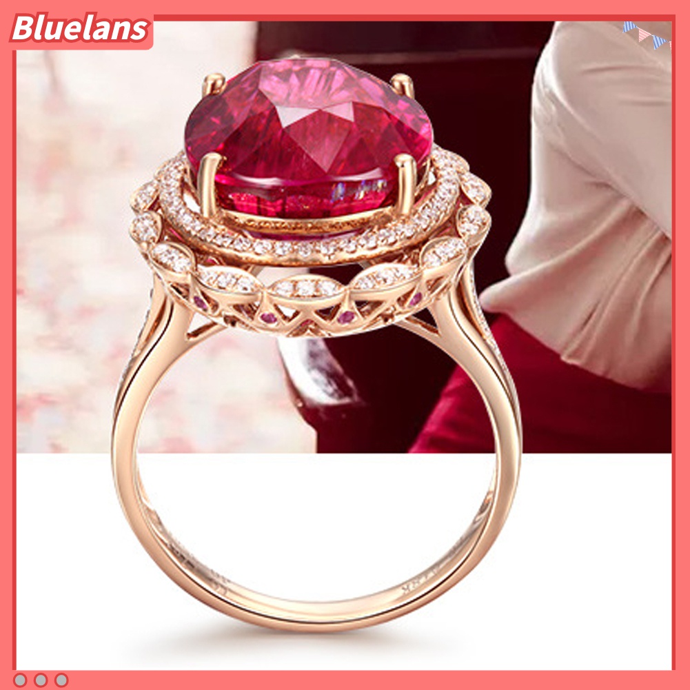 Cincin Adjustable Desain Merpati Ruby Imitasi Untuk Wanita