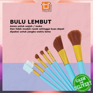 Image of thu nhỏ OFM-K128 Kuas MakeUp 7 in 1 Brush Make Up Set Mini Travel Free Pouch / Kuas Rias Wajah Model Ulir / Paket Kuas Set Make Up Cosmetic #6
