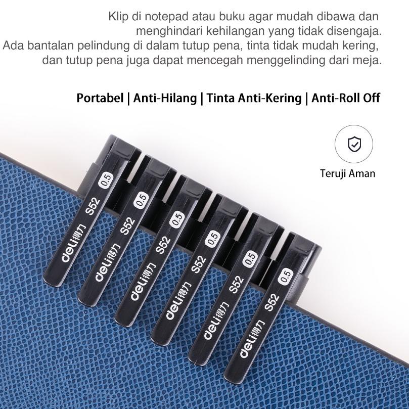 

SALE✅Deli Gel Pen 0.5mm untuk penulisan ekstra halus 12pcs plus isi ulang 12pcs 33205|SQ2