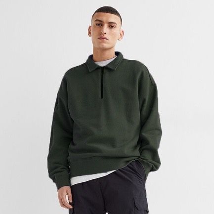 Sweater Half Zip Unisex Premium -  Jaket Sweater Half Zipper New model M L XL