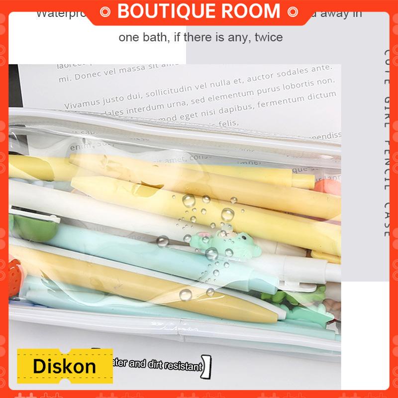 

Ready✨Decompression Primary Middle School Students Competition Rotating Pen Can Write Student Rotating PenTransparent PVC Student Stationery Zipper Pen Bag Travel Portable Toiletry Makeup Storage BagBER