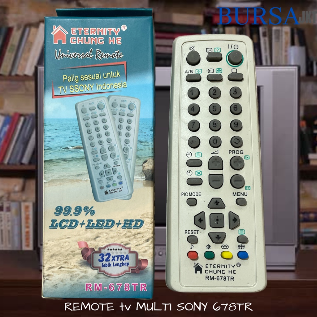 REMOTE SONY UNIVERSAL MULTI TABUNG  PUTIH 678 TR TANPA SETTING