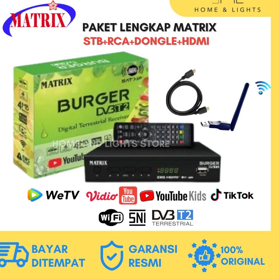 Harga Termurah Set Top Box TV Digital Matrix Burger Hijau DVBT2 Matrix Apple Kuning / Set Box TV Dig