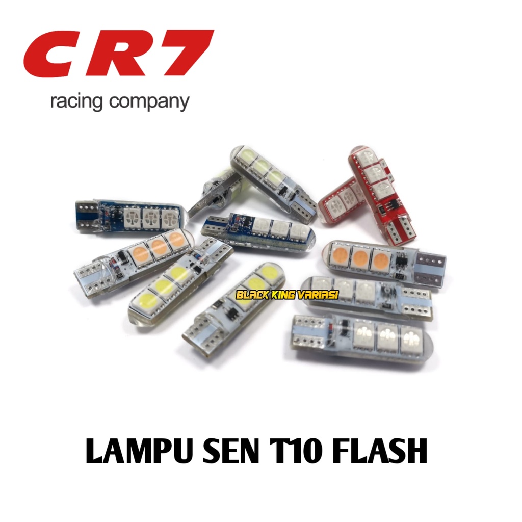 T10 Crystal Jelly 6 Mata Led CR7 Lampu Sen Sein Senja Motor 6 Titik Lampu Kota Jelly T10 LED Universal